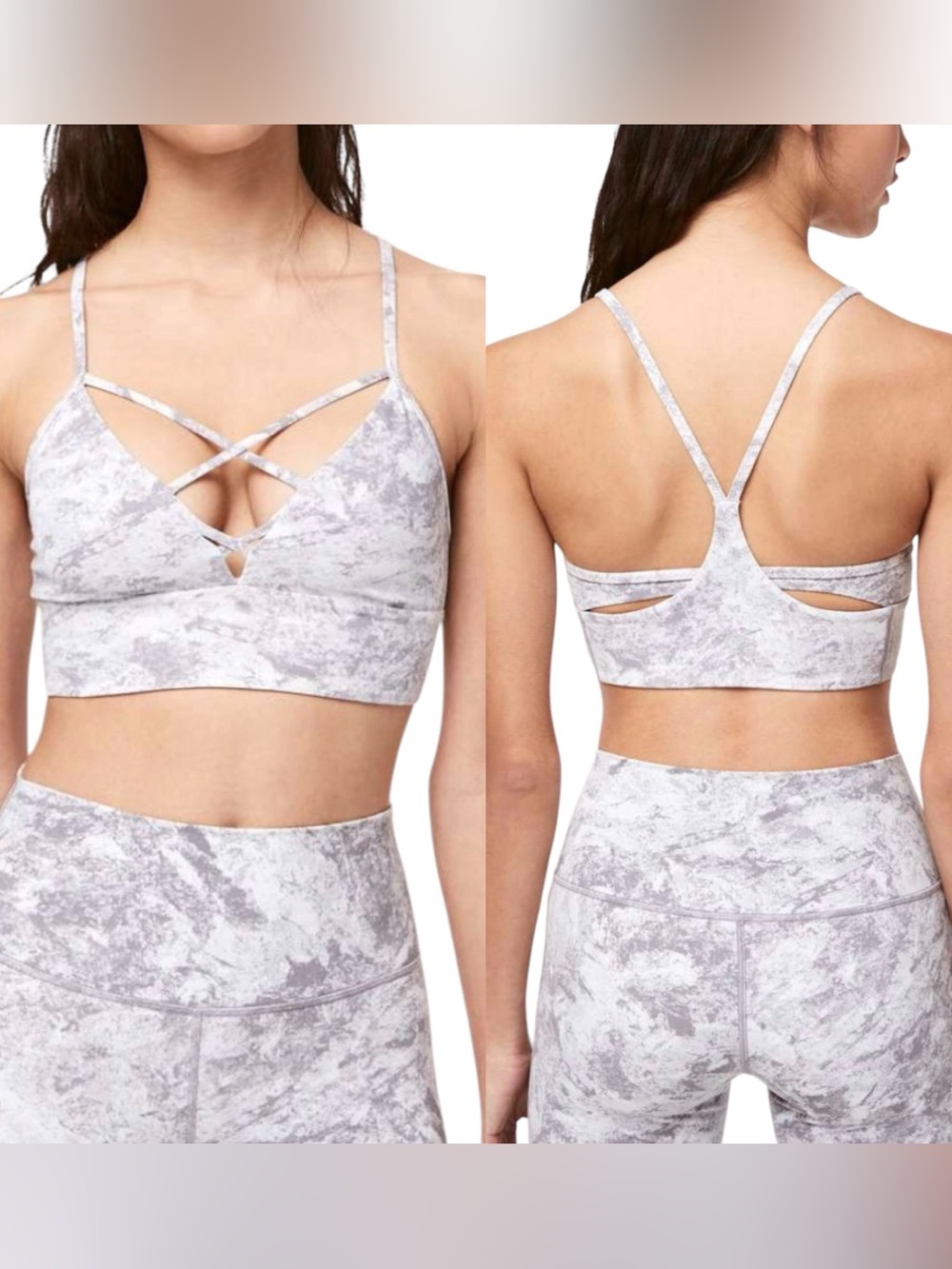 Lululemon Expand Your Limits Bra Washed Marble Alpine White Silverscreen 6 Dye
